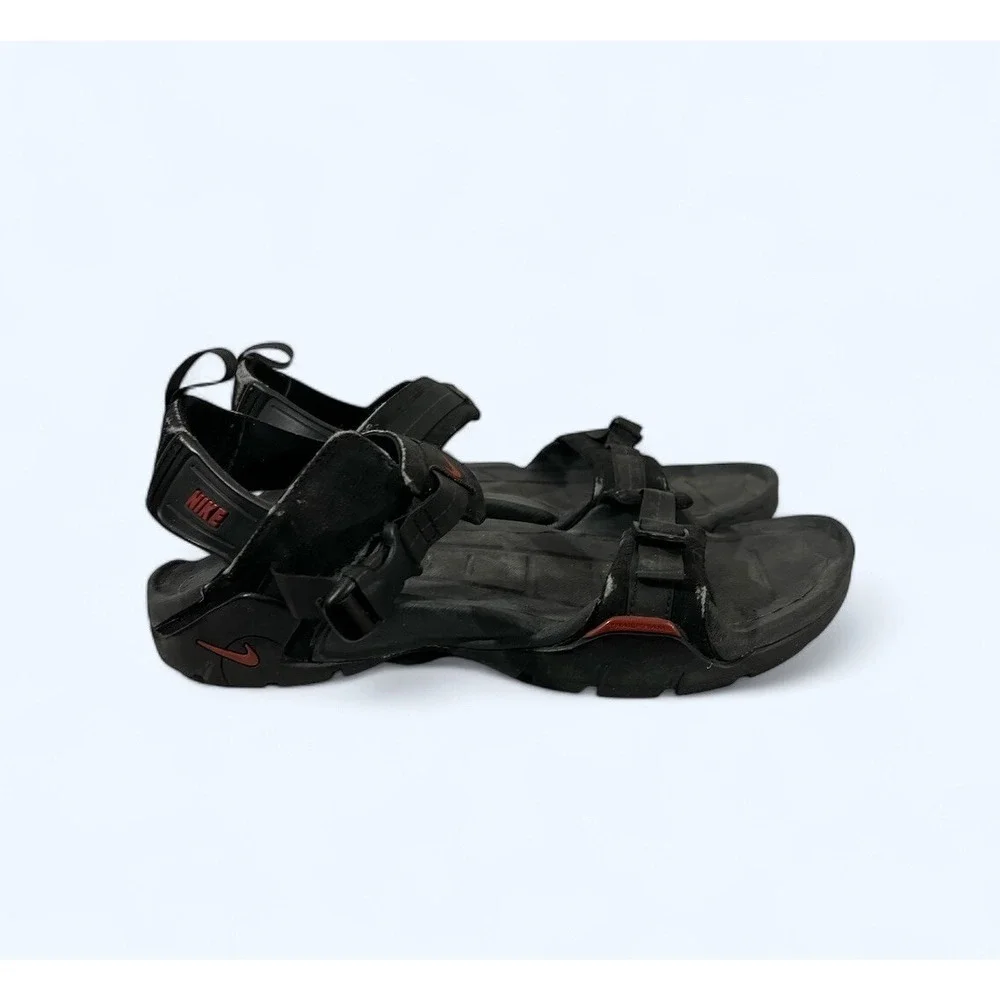 Nike ACG Sport Vintage Sandals Black Red Hiking Walking Running Sz 10